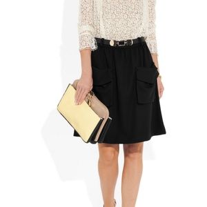 Chloé Black Wool-Blend Jersey Skirt